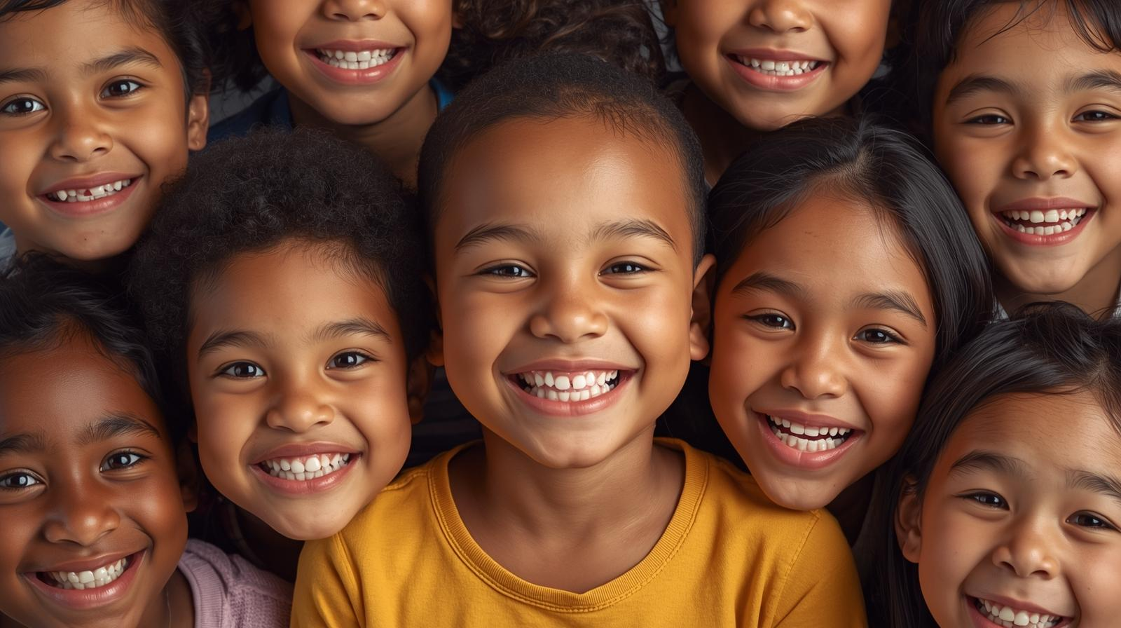 A group of kids smiling